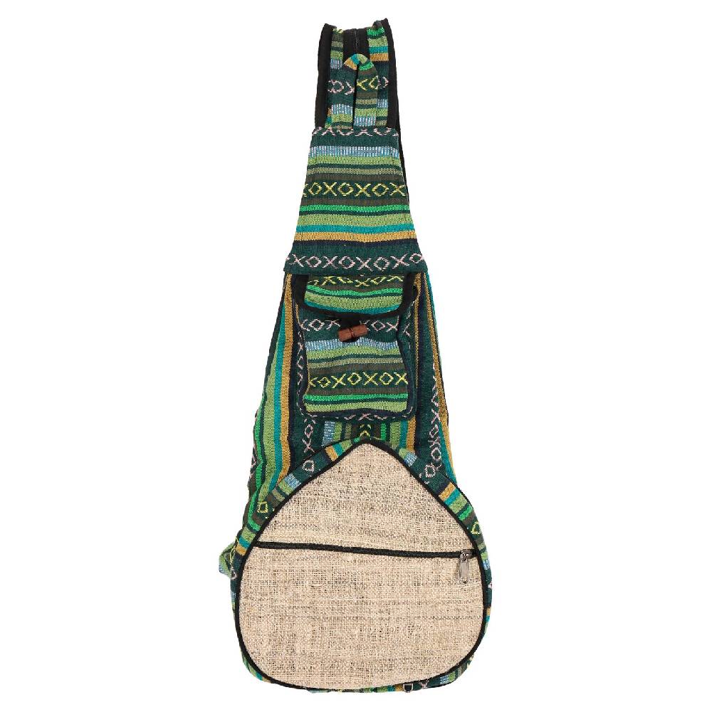 Kunst Und Magie Kunst Und Magie Bunter Hippie Rucksack Schultertasche Slingbag Crossbody-Bag Hanf