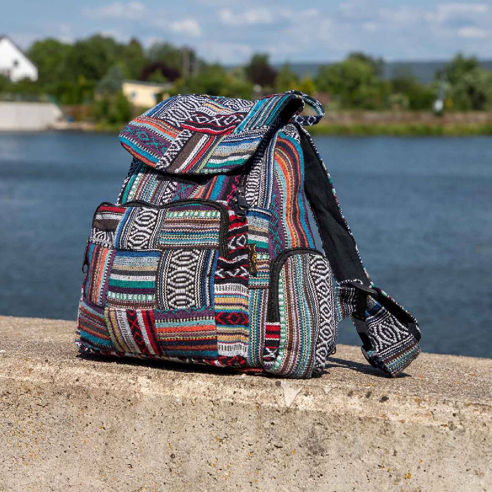 Kunst Und Magie Kunst und Magie Bunter Hippie Rucksack Tagesrucksack Daypack Nepal Fair Nachhaltig