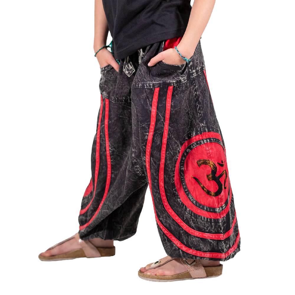 Kunst Und Magie Kunst und Magie Coole Kinder Haremshose Goa Aladin Hose Goa Hippie Stonewashed OM