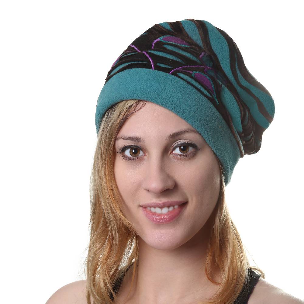 Kunst Und Magie Kunst Und Magie Cutwork Mütze "Flower" Aus Fleece Hippie Goa Psy Beanie