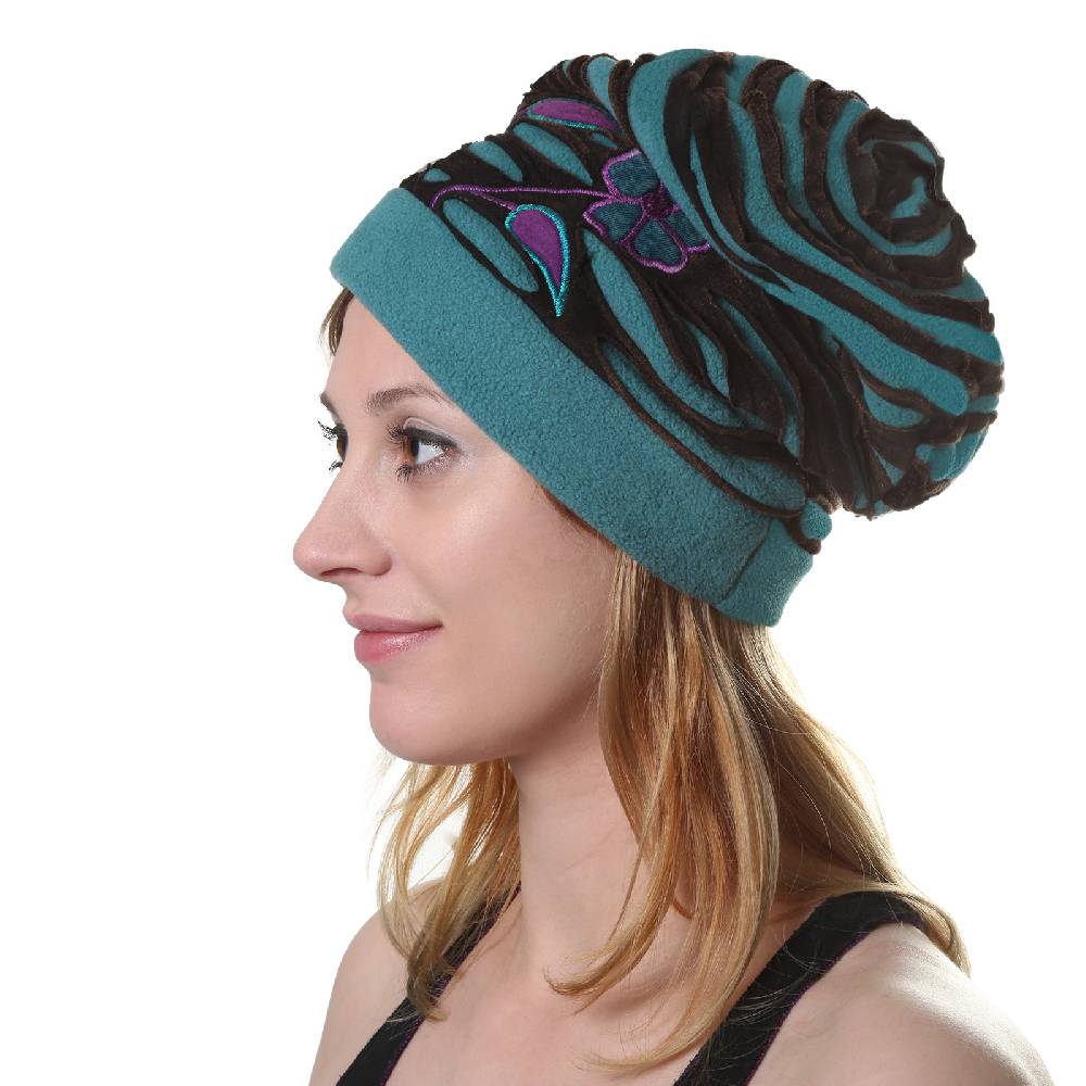 Kunst Und Magie Kunst Und Magie Cutwork Mütze "Flower" Aus Fleece Hippie Goa Psy Beanie