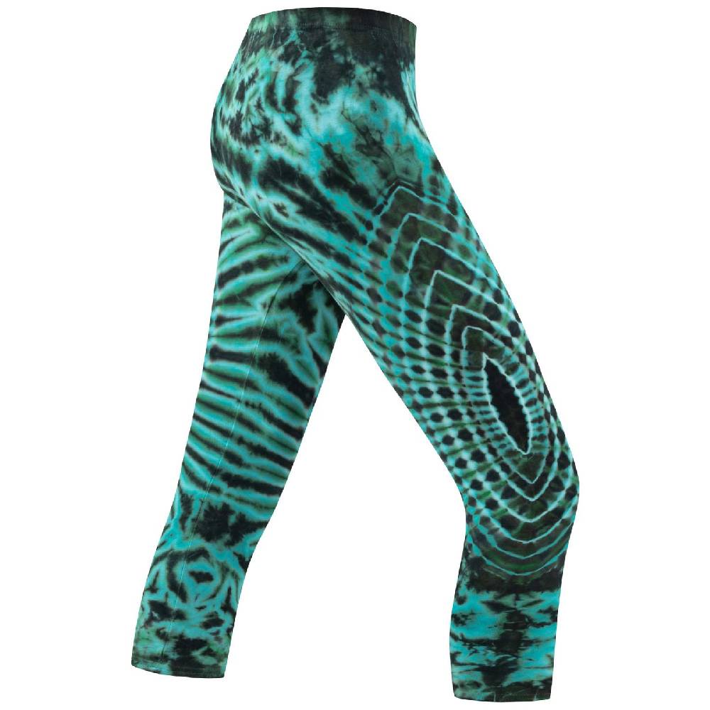 Kunst Und Magie Kunst Und Magie Damen 3/4 Yoga Leggings Atmungsaktive Tie Dye Batik Yogahose
