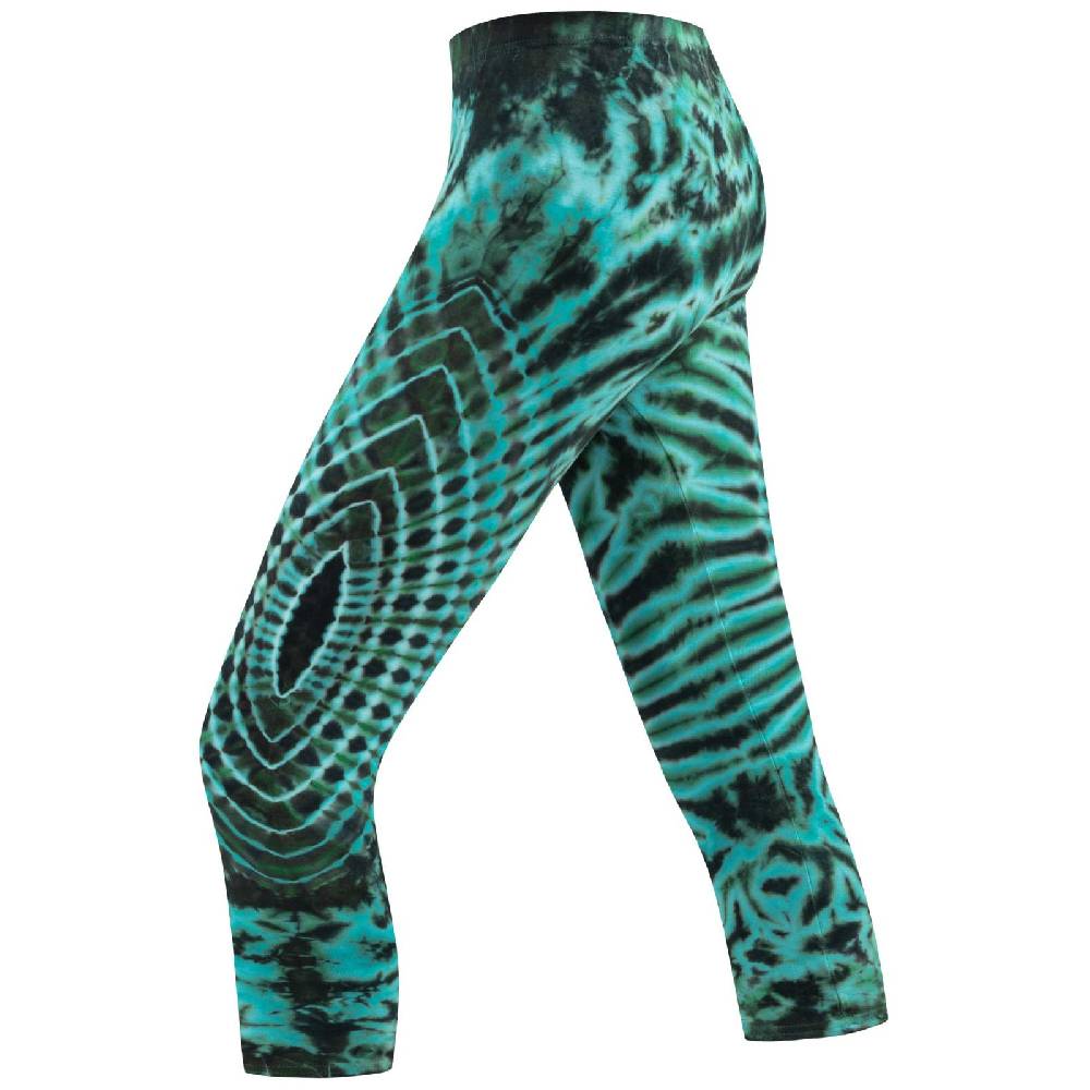 Kunst Und Magie Kunst Und Magie Damen 3/4 Yoga Leggings Atmungsaktive Tie Dye Batik Yogahose