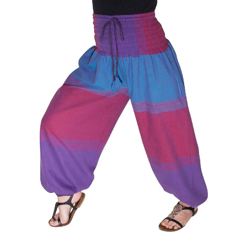 Kunst Und Magie KUNST UND MAGIE Damen Bunt One Size Boho Yoga Pumphose Sommerhose Pluderhose