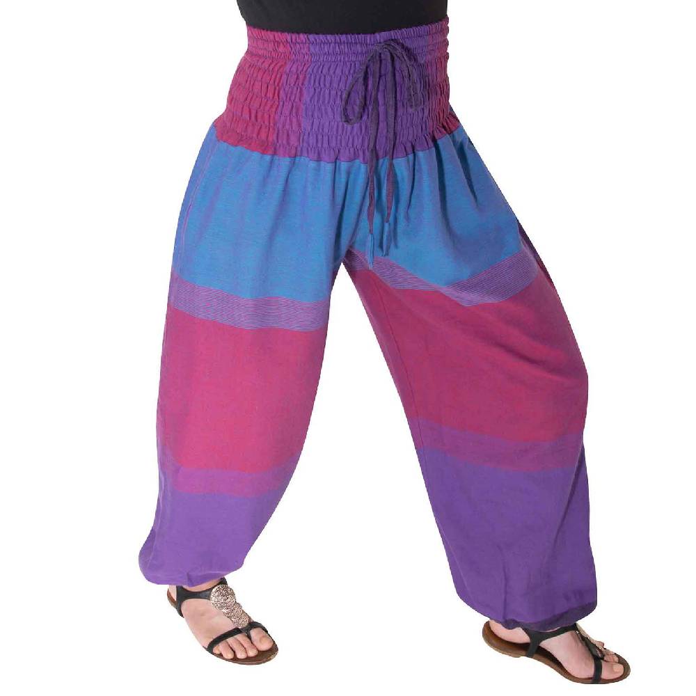 Kunst Und Magie KUNST UND MAGIE Damen Bunt One Size Boho Yoga Pumphose Sommerhose Pluderhose