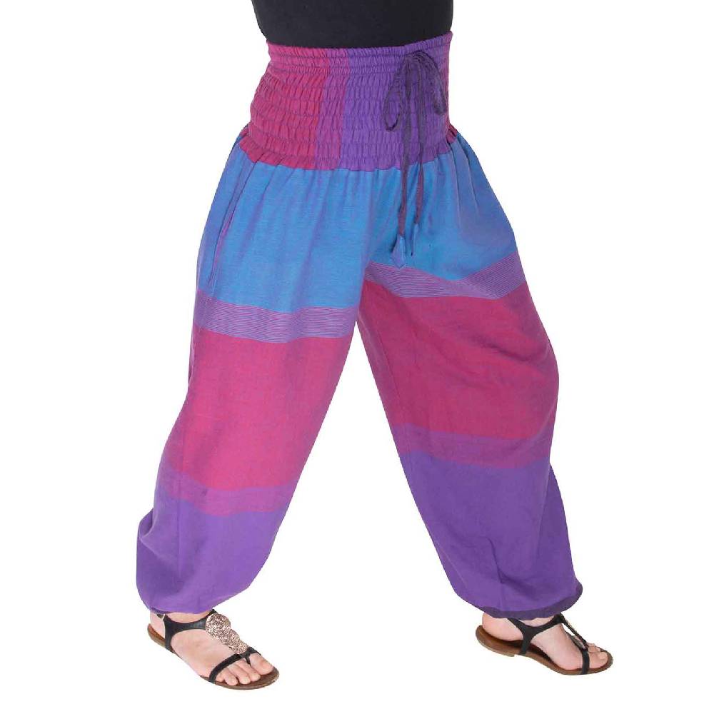 Kunst Und Magie KUNST UND MAGIE Damen Bunt One Size Boho Yoga Pumphose Sommerhose Pluderhose