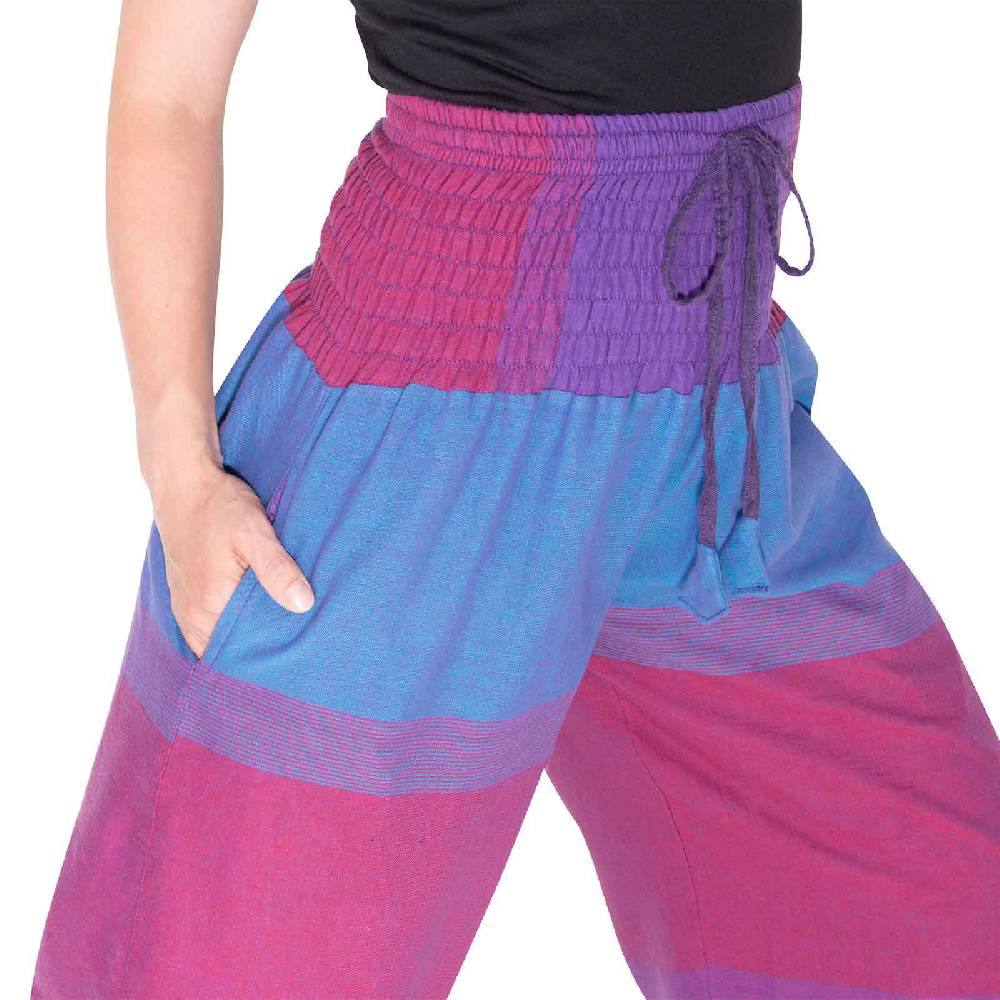 Kunst Und Magie KUNST UND MAGIE Damen Bunt One Size Boho Yoga Pumphose Sommerhose Pluderhose
