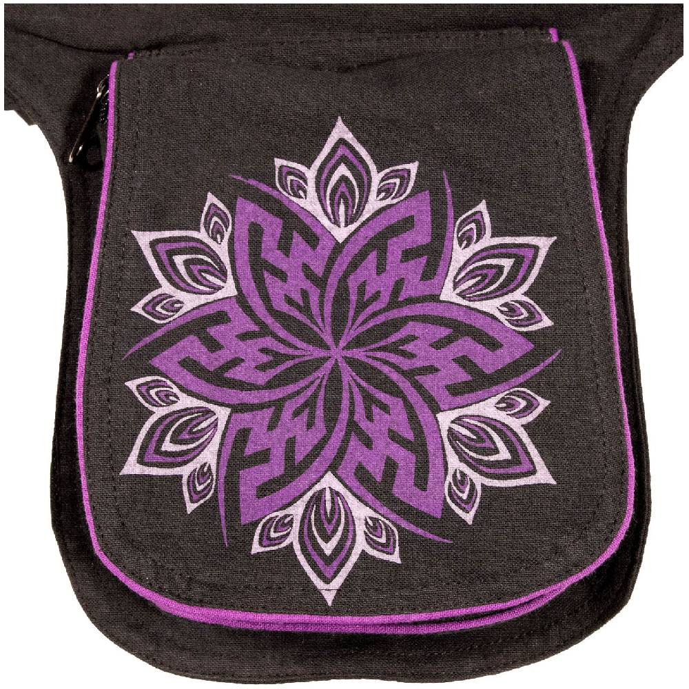 Kunst Und Magie KUNST UND MAGIE Damen Doppelte Bauchtasche Hüfttasche Mandala - Goa Gürteltasche Festivaltasche Hipbag Sidebag