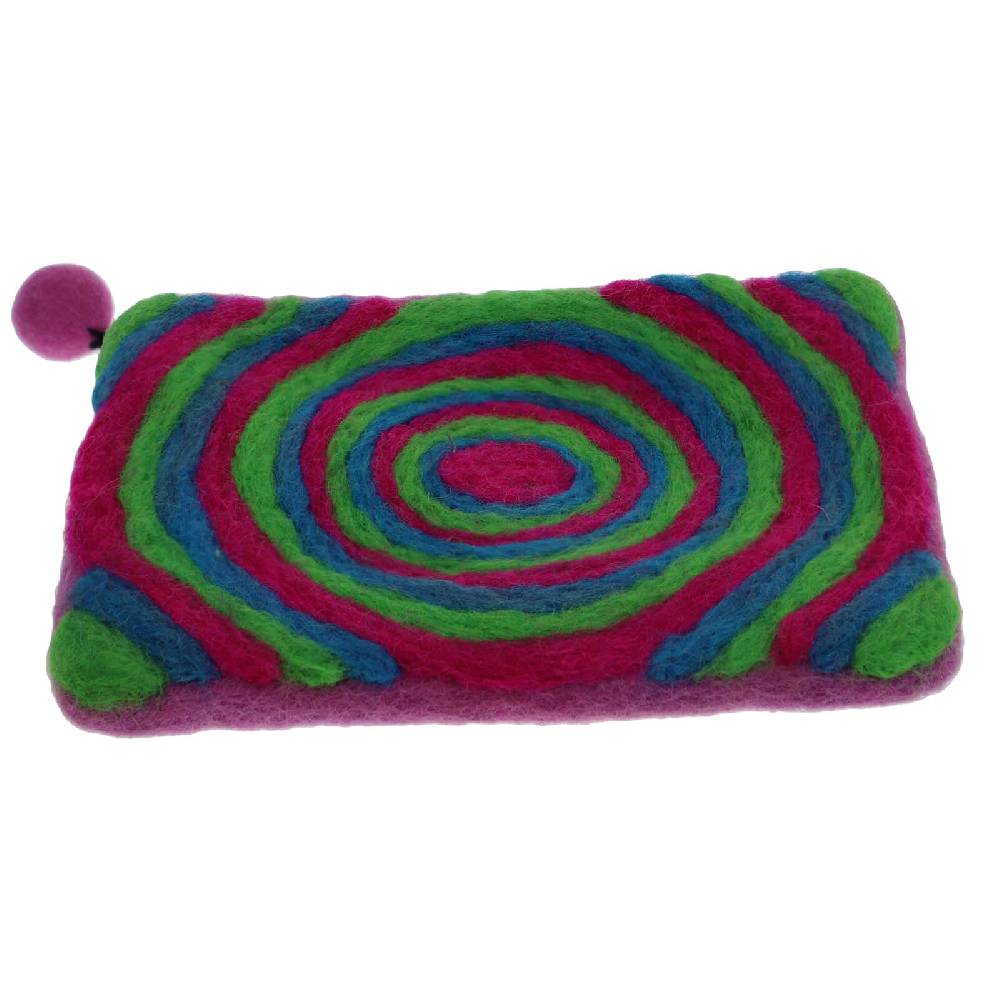 Kunst Und Magie Kunst und Magie Damen Geldbeutel Kulturtasche aus Filz Bunt