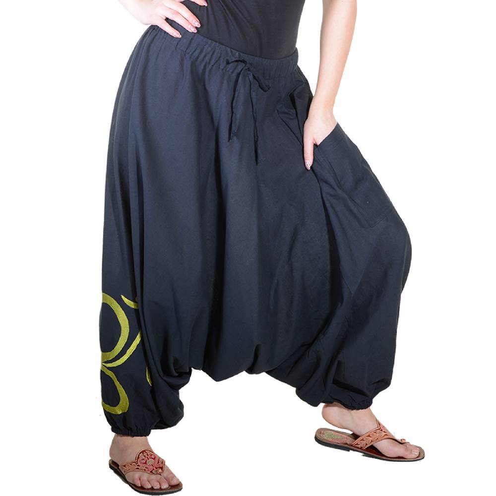 Kunst Und Magie Kunst Und Magie Damen Hippie OM Haremshose Pluderhose Baumwolle Aladinhose