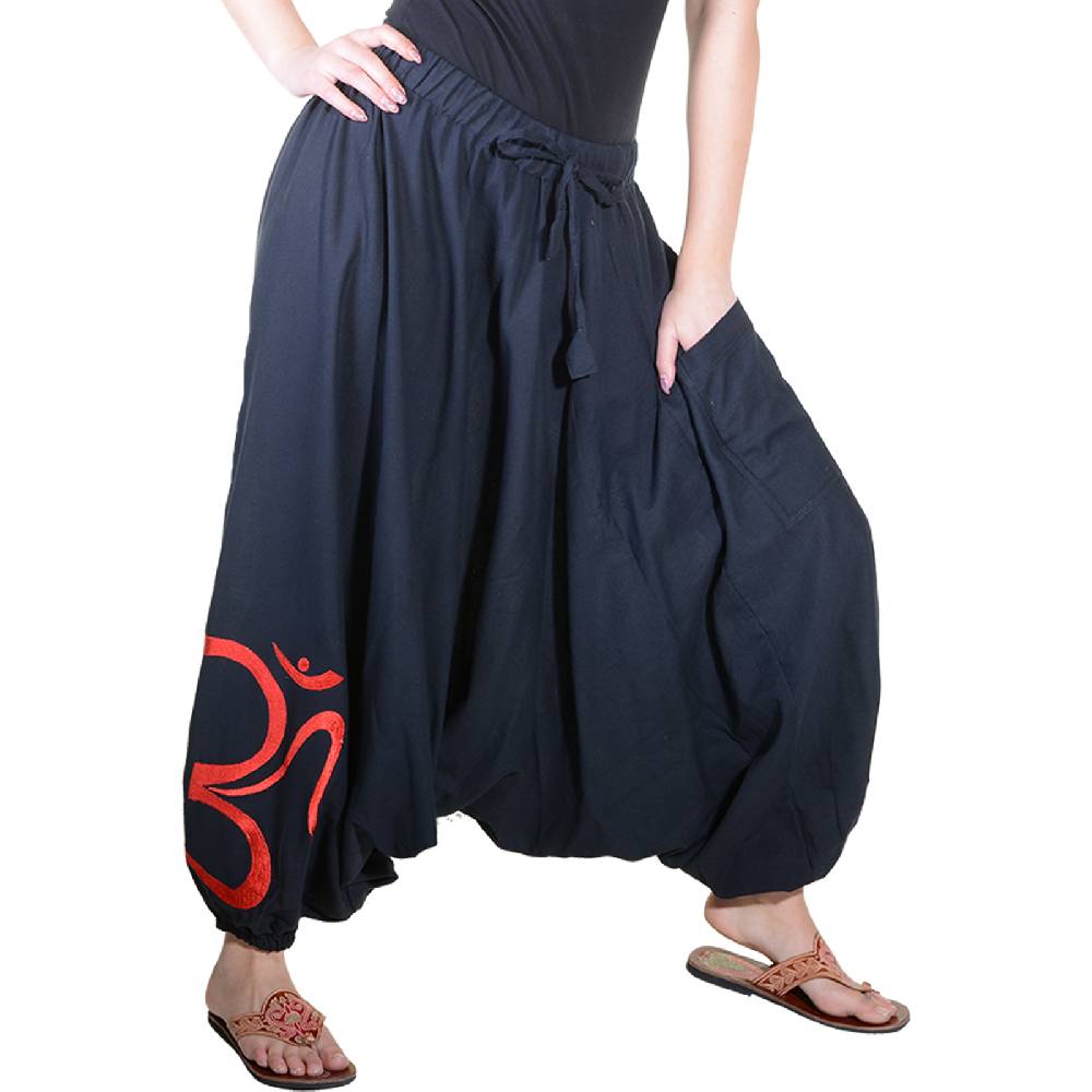 Kunst Und Magie Kunst und Magie Damen Hippie OM Haremshose Pluderhose Baumwolle Aladinhose