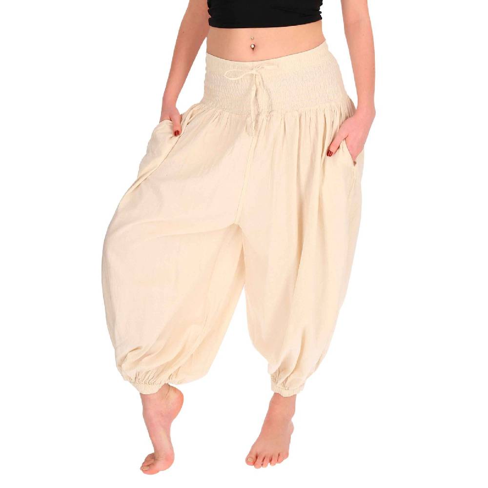Kunst Und Magie Kunst und Magie Damen Hose Baumwoll Yoga Freizeit Haremshose Wellnesshose Pluderhose Ballonhose