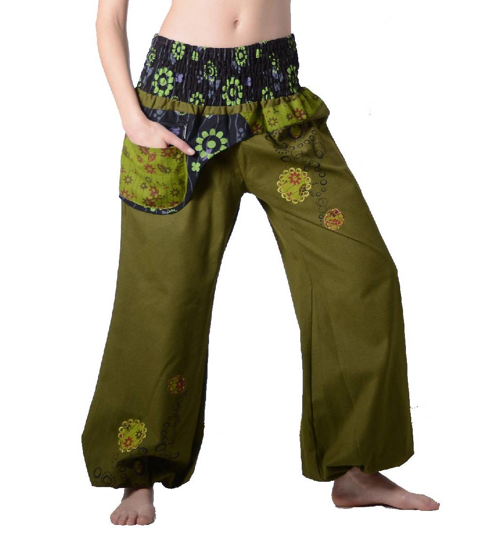 Kunst Und Magie Kunst und Magie Damen IBIZA Strandhose Wellnesshose Pluderhose in verschiedenen Farben