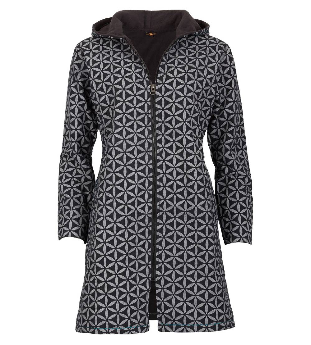 Kunst Und Magie Kunst und Magie Damen Mantel Blume des Lebens Muster Kapuze