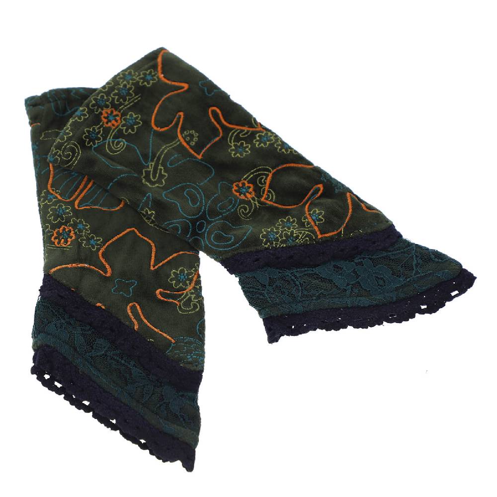 Kunst Und Magie Kunst Und Magie Damen Samt Armstulpen Stulpen Handwärmer Handschuhe Mit Spitze