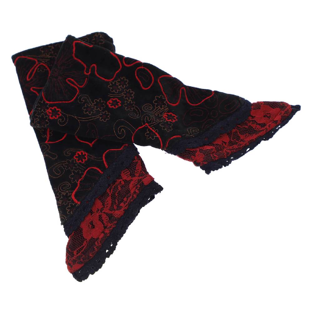 Kunst Und Magie Kunst Und Magie Damen Samt Armstulpen Stulpen Handwärmer Handschuhe Mit Spitze