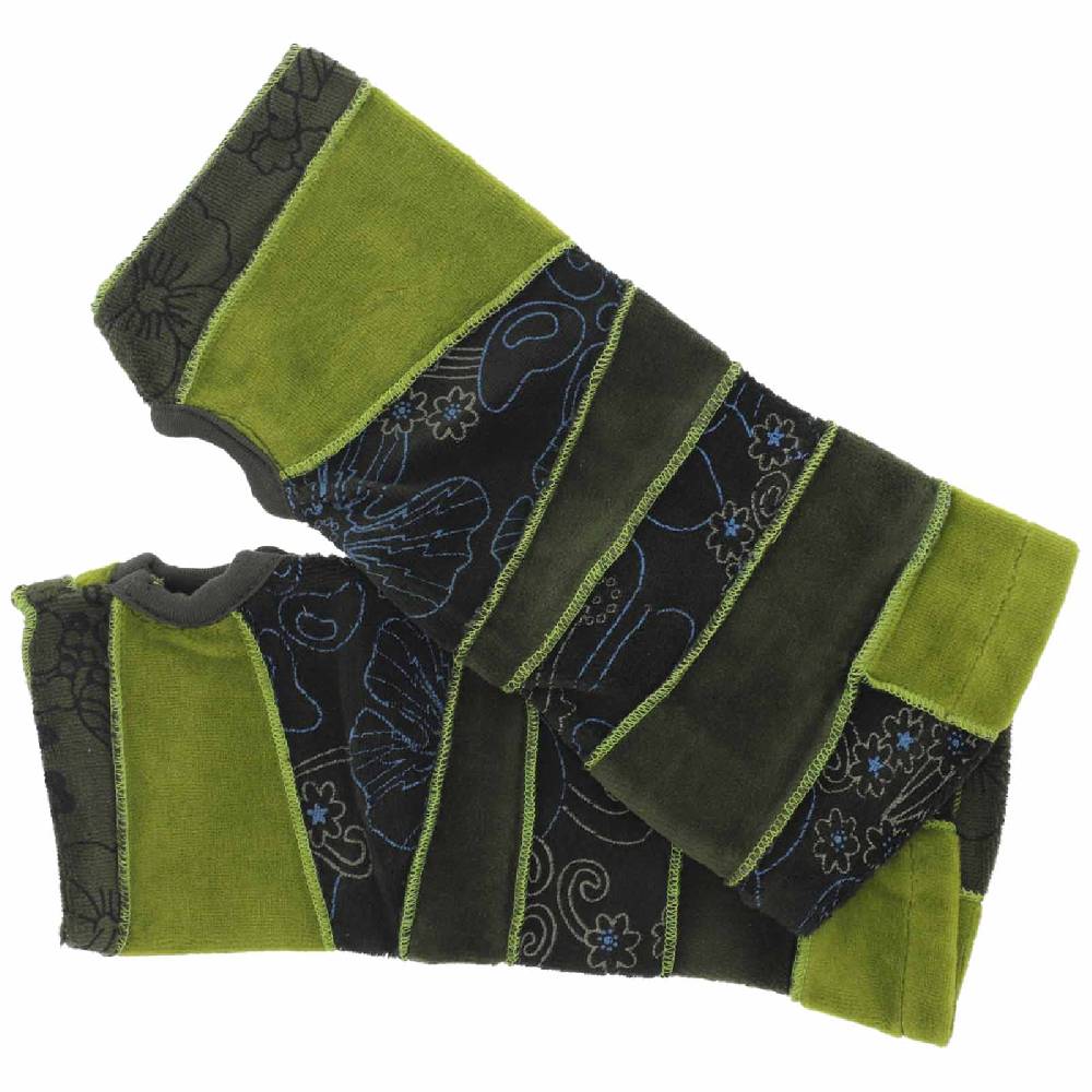 Kunst Und Magie Kunst Und Magie Damen Samt Armstulpen Stulpen Handwärmer Handschuhe Boho