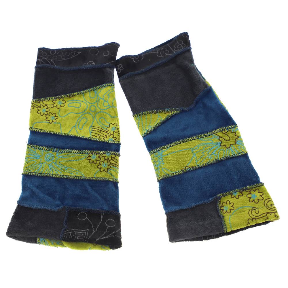 Kunst Und Magie Kunst und Magie Damen Samt Armstulpen Stulpen Handwärmer Handschuhe Boho