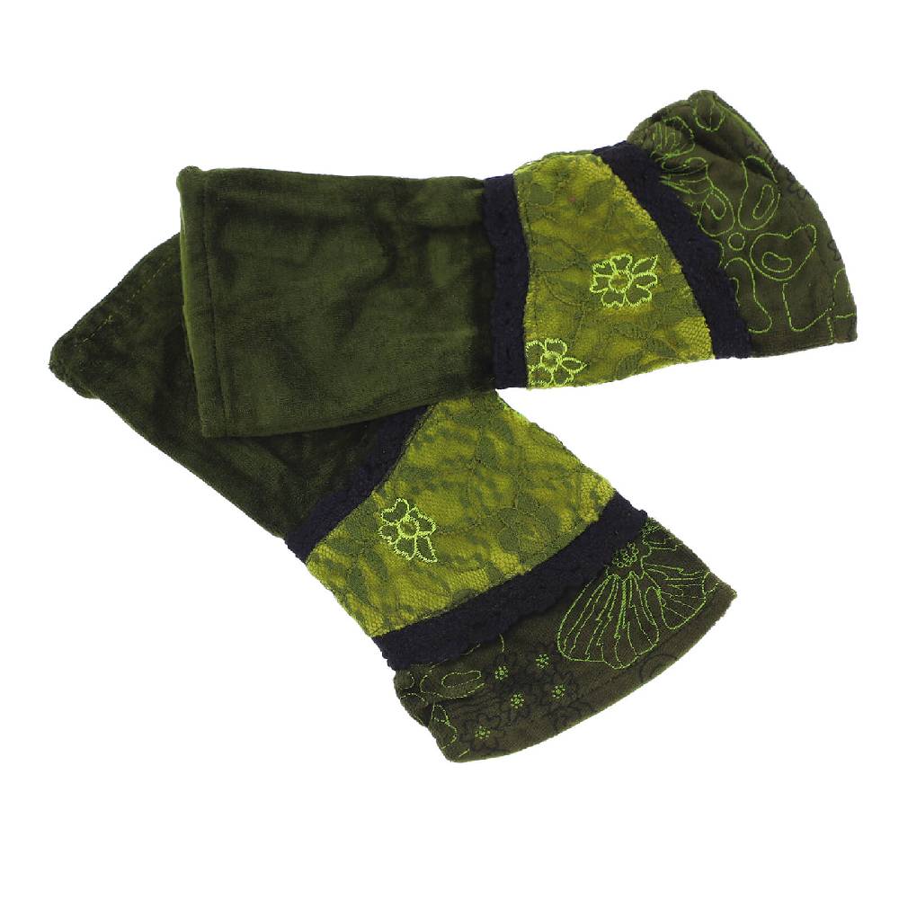Kunst Und Magie Kunst Und Magie Damen Samt Armstulpen Stulpen Handwärmer Handschuhe Mit Spitze