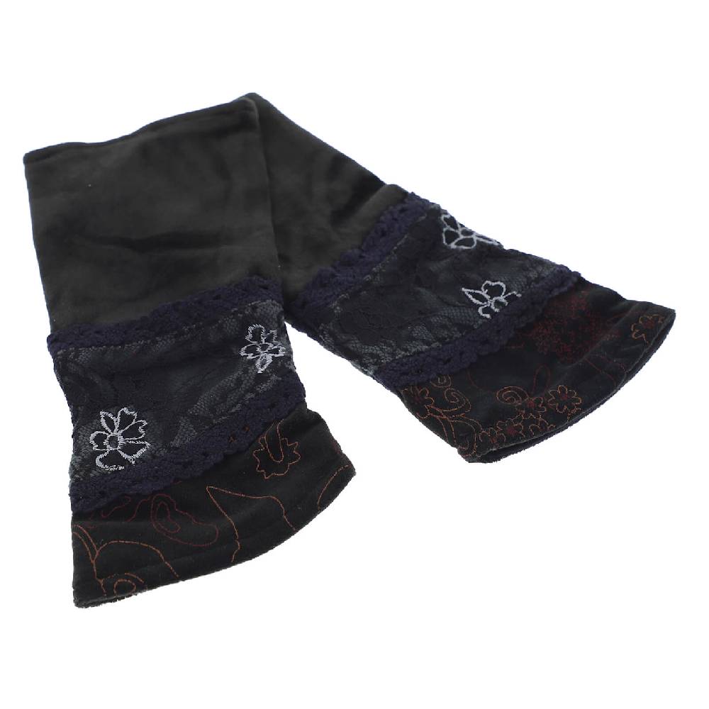 Kunst Und Magie Kunst und Magie Damen Samt Armstulpen Stulpen Handwärmer Handschuhe mit Spitze