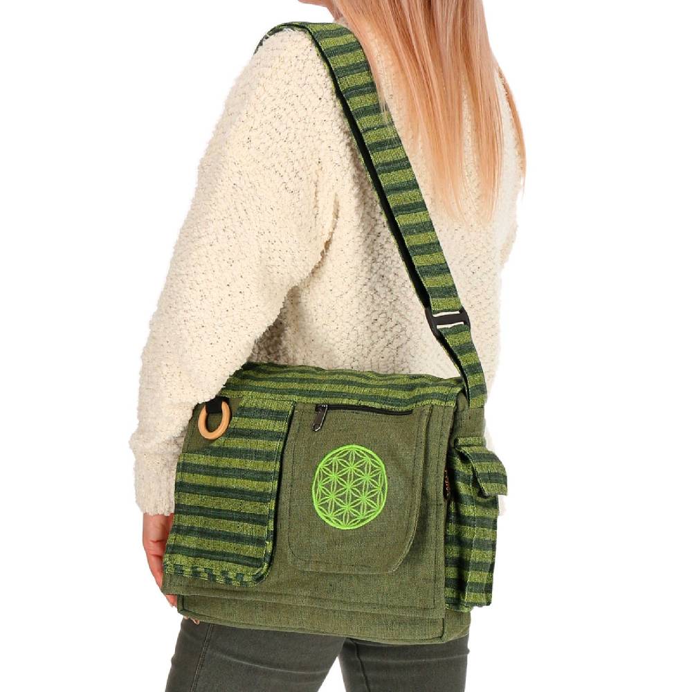 Kunst Und Magie Kunst Und Magie Damen Schultertasche Lebensblume Hippie Handtasche Goa Tasche Mit Schulterriemen