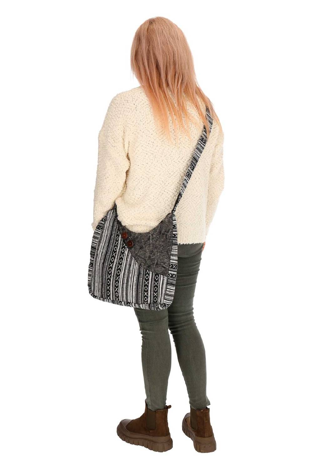 Kunst Und Magie Kunst Und Magie Damen Schultertasche Stonewashed Hippie Handtasche Boho Goa Tasche Mit Schulterriemen