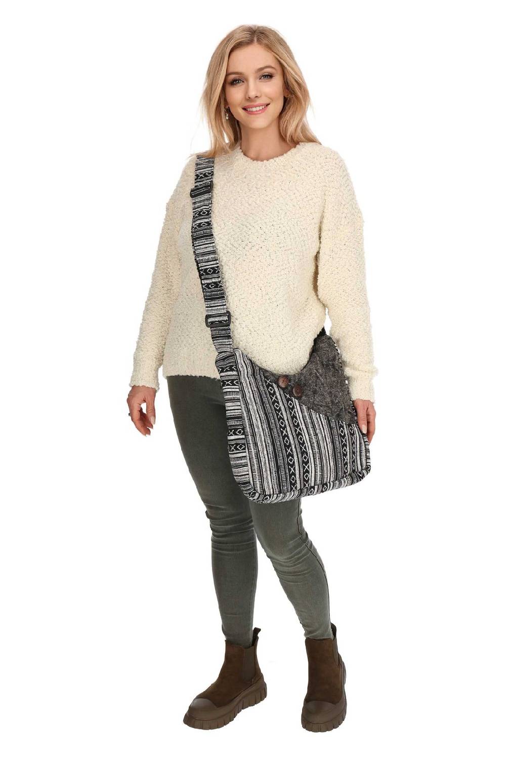 Kunst Und Magie Kunst Und Magie Damen Schultertasche Stonewashed Hippie Handtasche Boho Goa Tasche Mit Schulterriemen