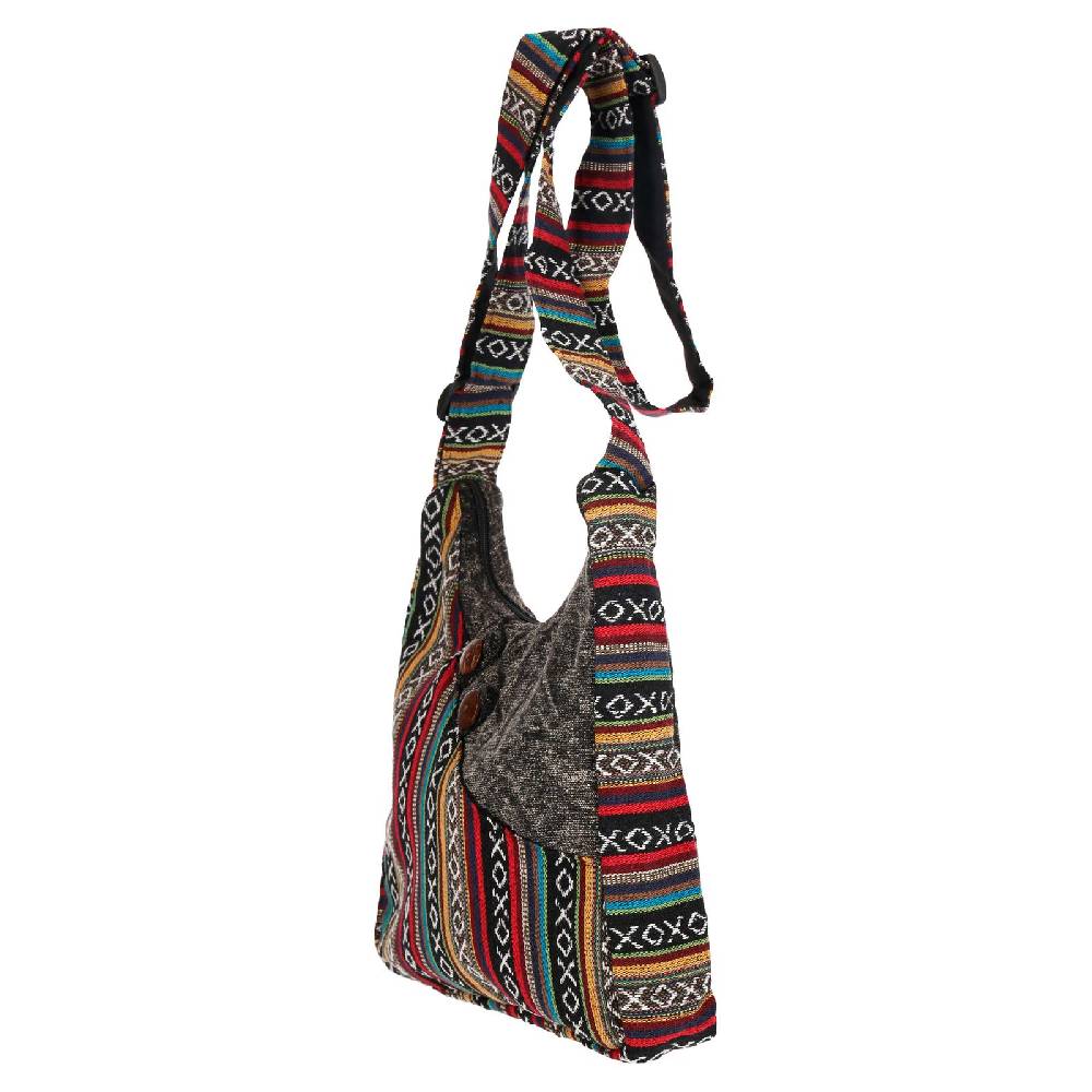 Kunst Und Magie Kunst Und Magie Damen Schultertasche Stonewashed Hippie Handtasche Bunte Goa Tasche Mit Schulterriemen