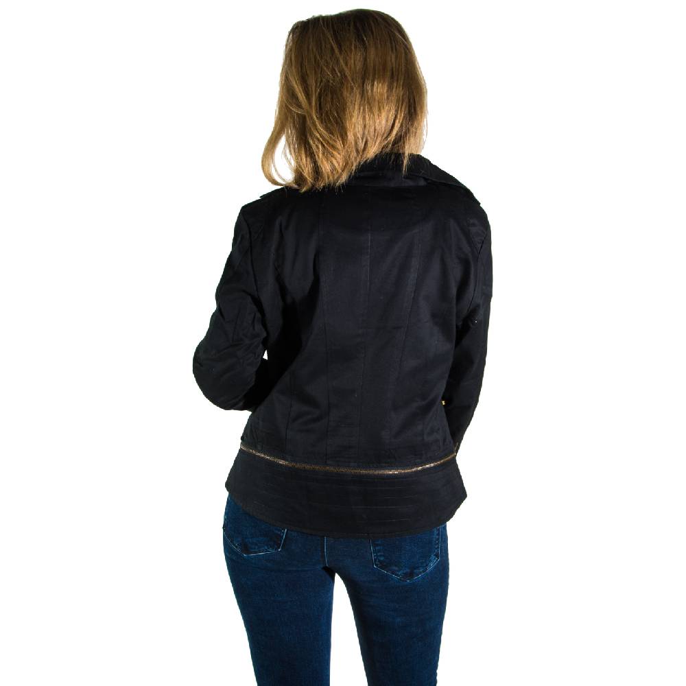 Kunst Und Magie Kunst Und Magie Damen Schwarze Jacke Mit Vielen Zippern