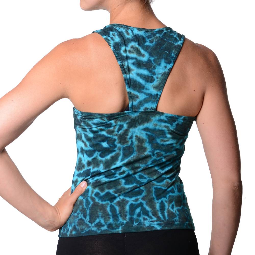 Kunst Und Magie Kunst Und Magie Damen Top Atmungsaktive Tie Dye Batik Yoga Sport Top