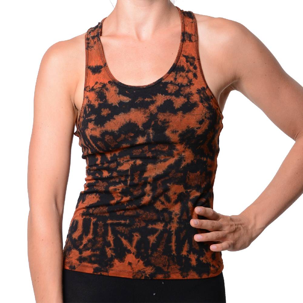 Kunst Und Magie Kunst Und Magie Damen Top Atmungsaktive Tie Dye Batik Yoga Top