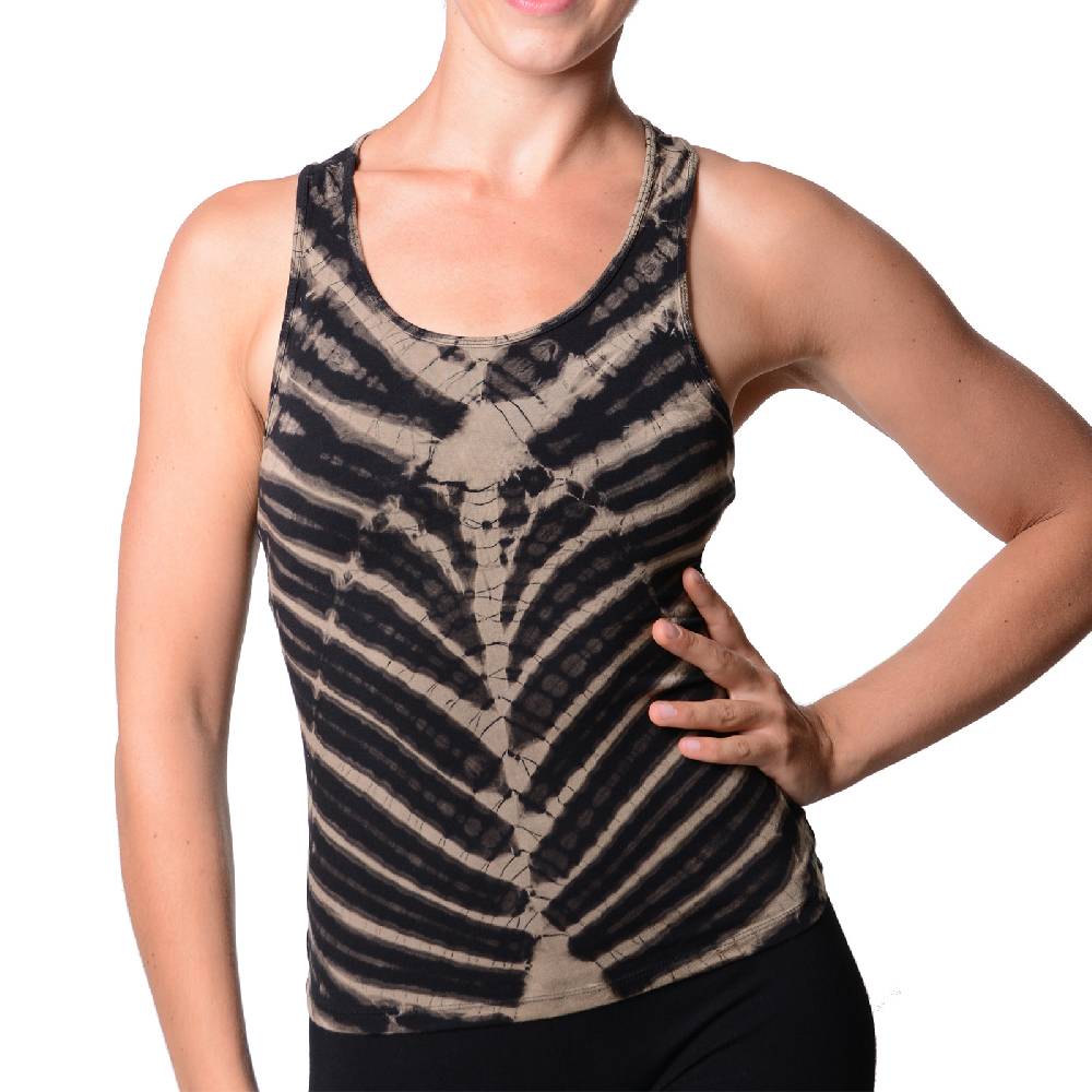 Kunst Und Magie Kunst und Magie Damen Top Atmungsaktive Tie Dye Batik Yoga Top