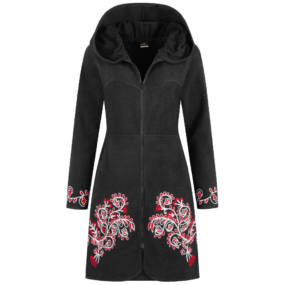 Kunst Und Magie Kunst und Magie Damenmantel aus Fleece Boho Kurzmantel Jacke Goa recycelt