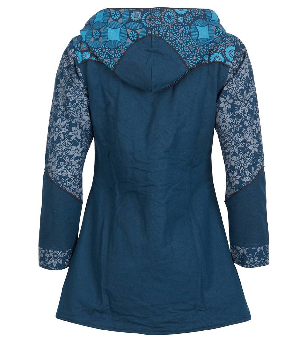 Kunst Und Magie Kunst Und Magie Damenmantel Mit Kapuze Blumenmuster Jacke Baumwolle Boho