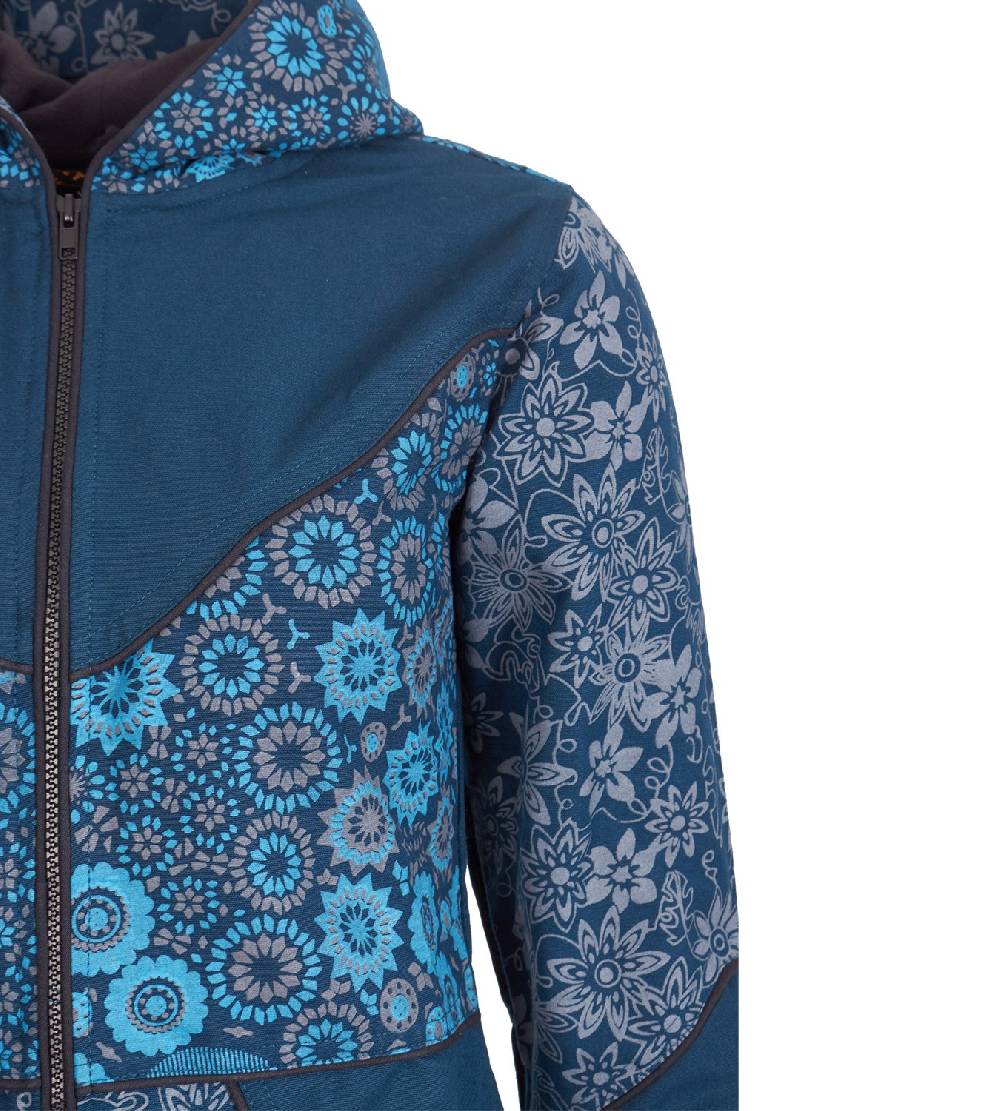 Kunst Und Magie Kunst Und Magie Damenmantel Mit Kapuze Blumenmuster Jacke Baumwolle Boho