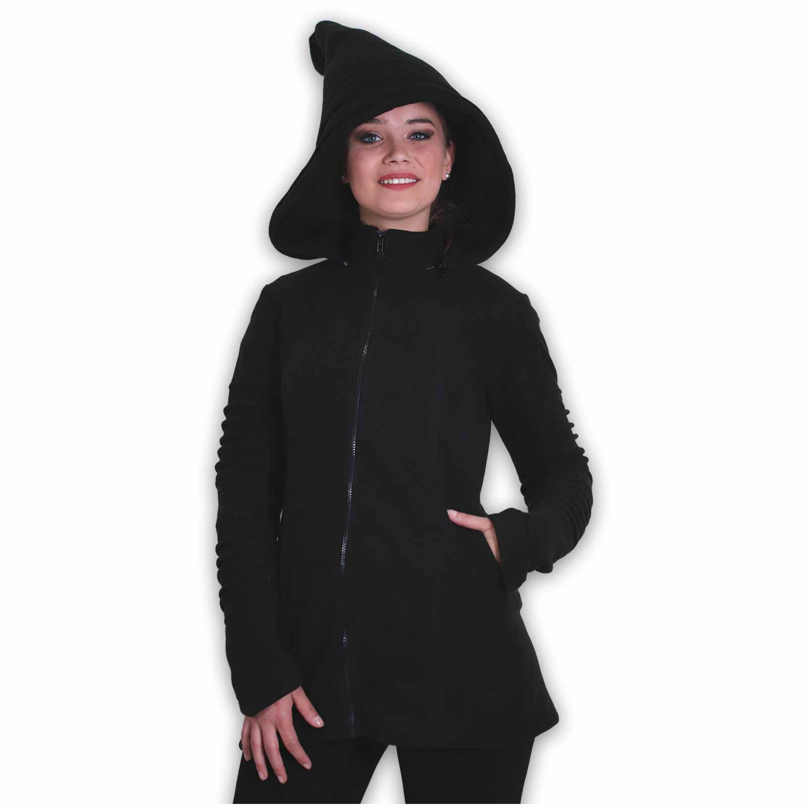 Kunst Und Magie Kunst Und Magie Damenmatel Aus Fleece Mit Zipfelkapuze Goa Jacke