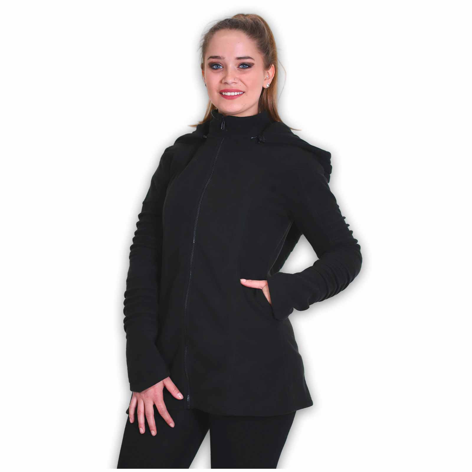 Kunst Und Magie Kunst Und Magie Damenmatel Aus Fleece Mit Zipfelkapuze Goa Jacke