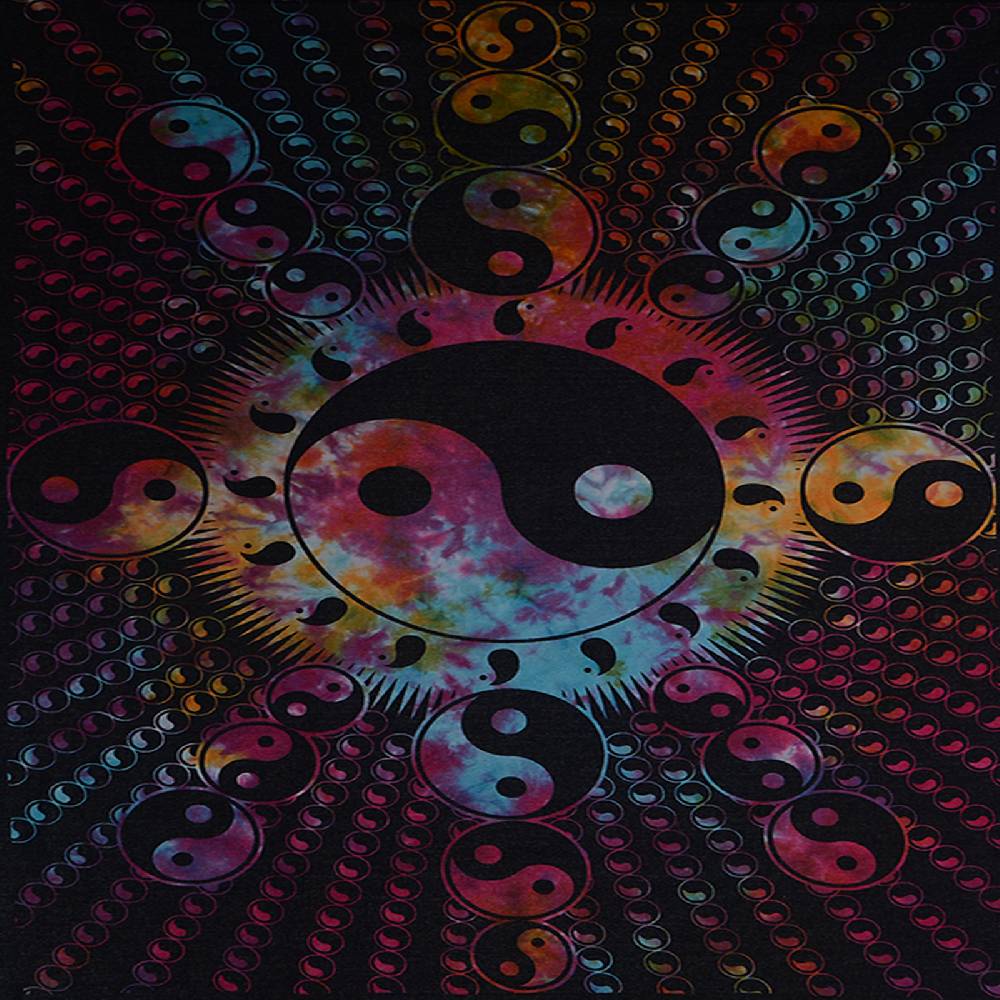 Kunst Und Magie Kunst Und Magie Dekotuch Wandbehang Yin Und Yang Mandala Ca. 102 X 72 Cm