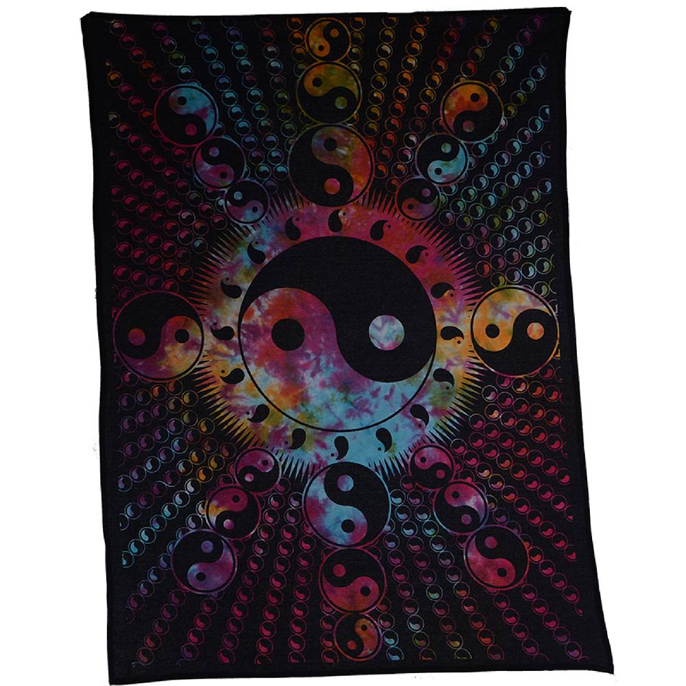 Kunst Und Magie Kunst und Magie Dekotuch Wandbehang Yin und Yang Mandala ca. 102 x 72 cm