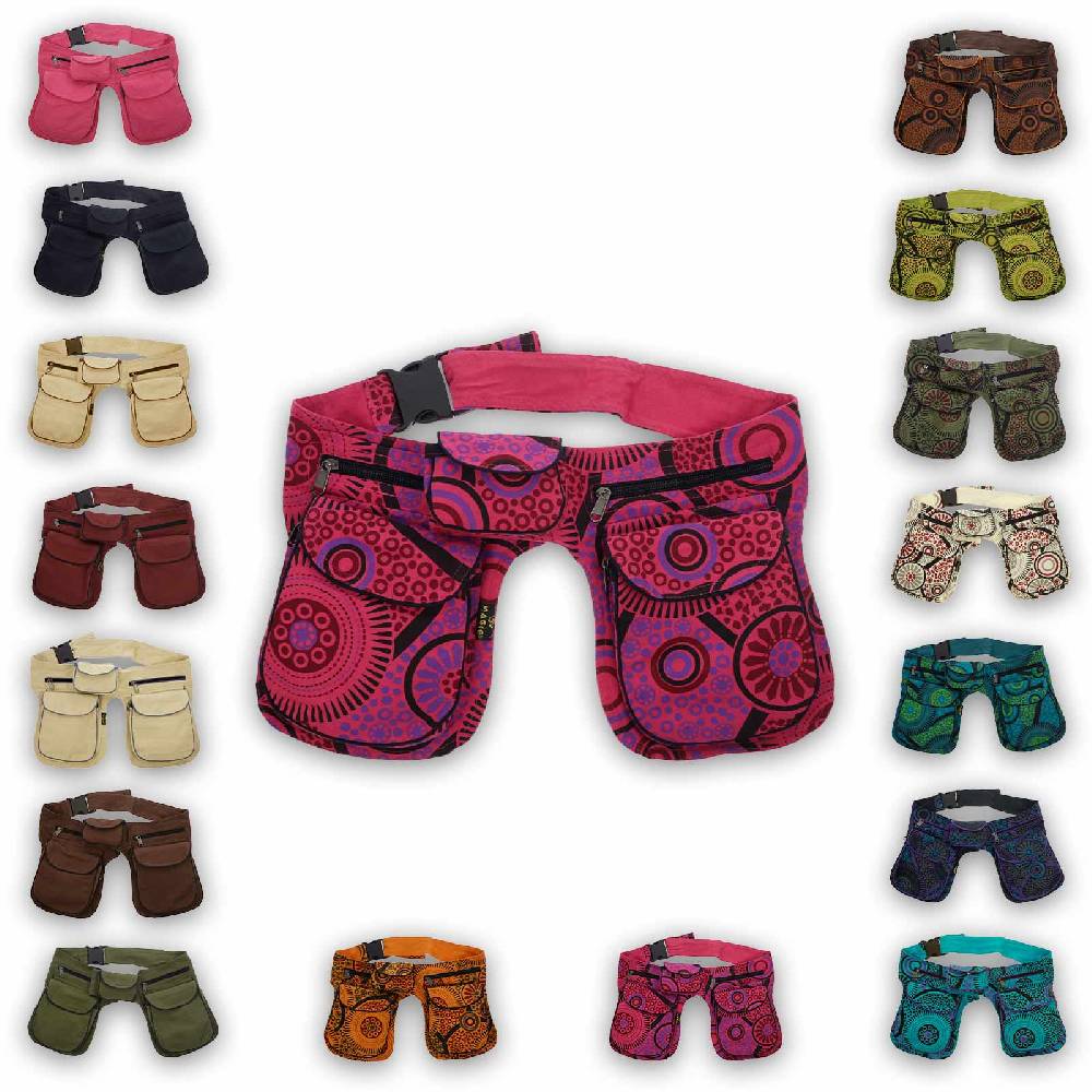 Kunst Und Magie Kunst Und Magie Doppel Bauchtasche Sidebag Gürteltasche Festivaltasche Hippie Goa Hüfttasche