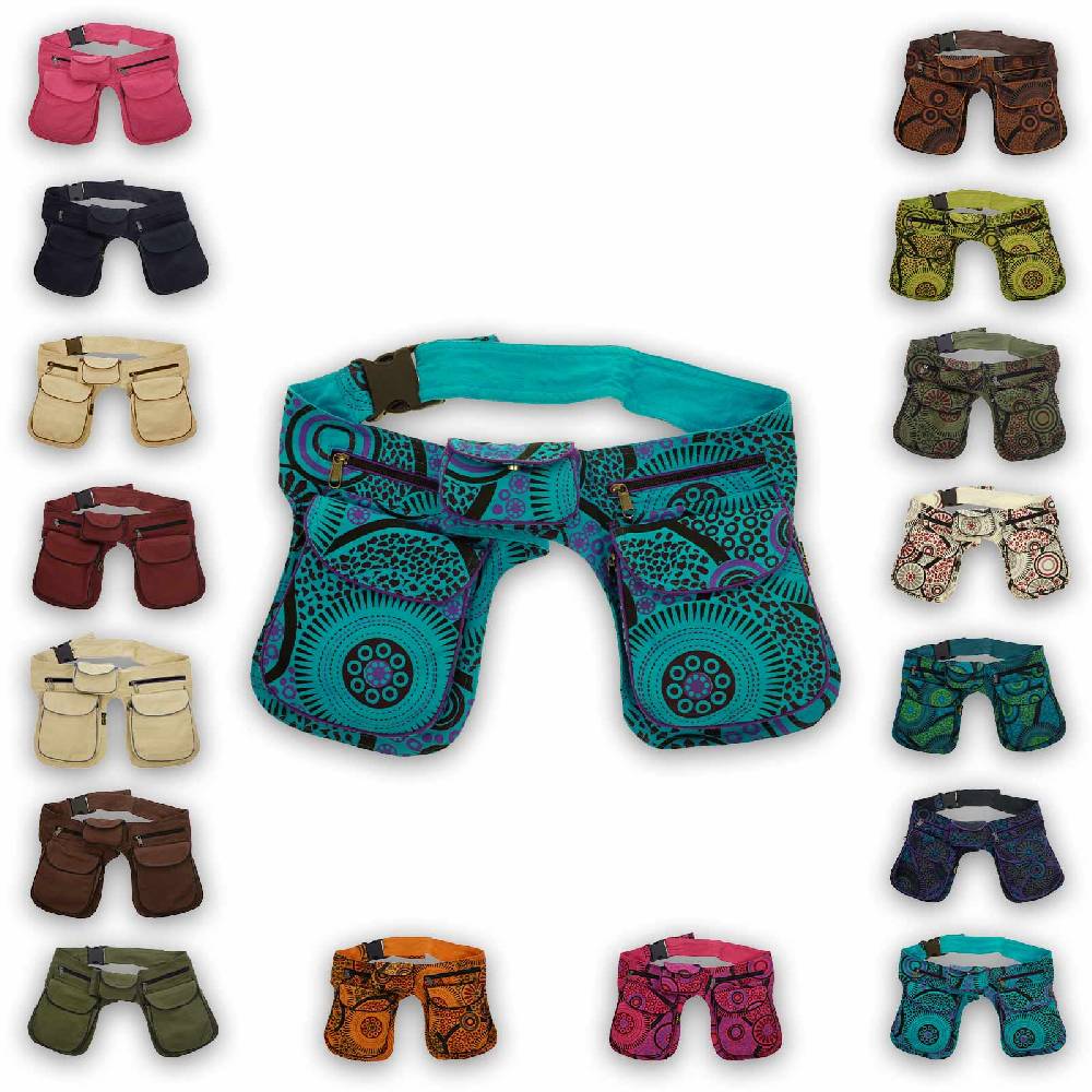 Kunst Und Magie Kunst Und Magie Doppel Bauchtasche Sidebag Gürteltasche Festivaltasche Hippie Goa Hüfttasche