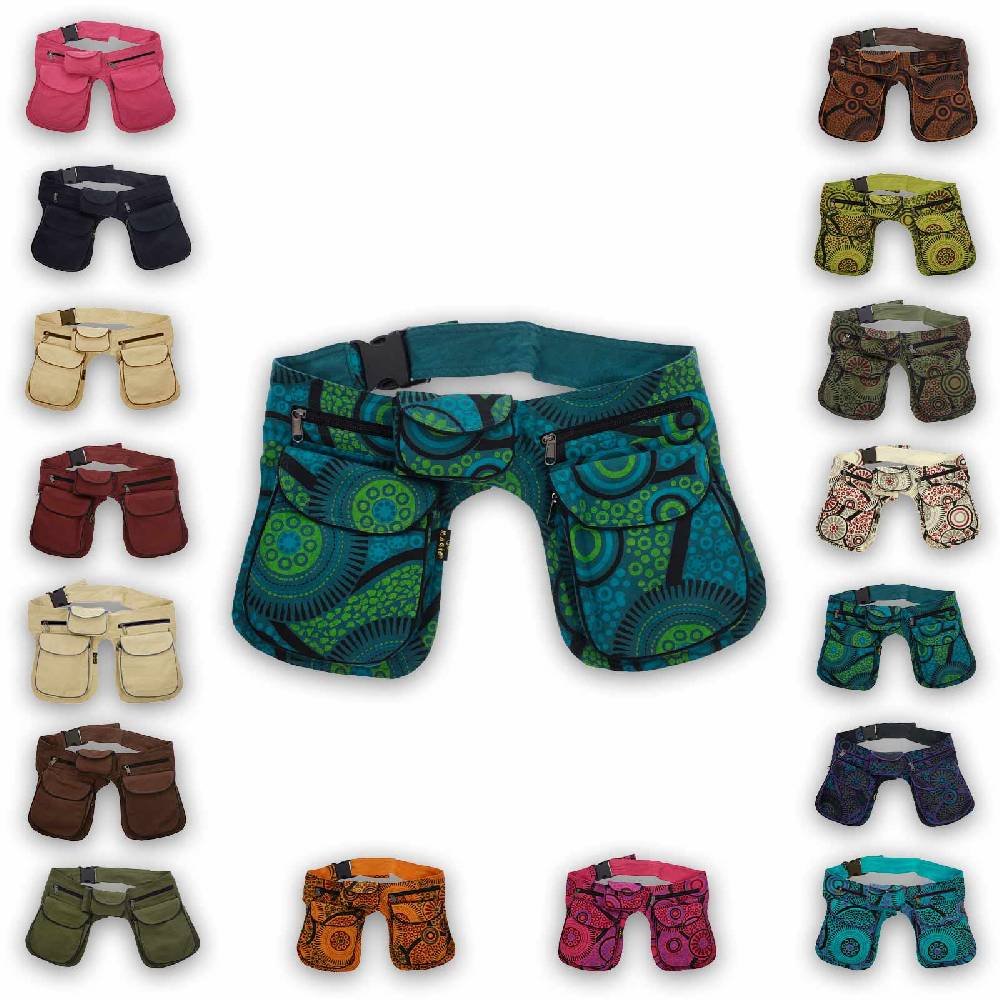 Kunst Und Magie Kunst Und Magie Doppel Bauchtasche Sidebag Gürteltasche Festivaltasche Hippie Goa Hüfttasche