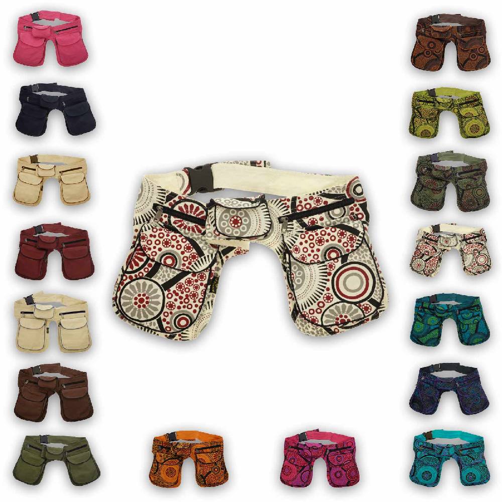 Kunst Und Magie Kunst und Magie Doppel Bauchtasche Sidebag Gürteltasche Festivaltasche Hippie Goa Hüfttasche