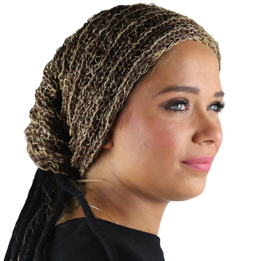 Kunst Und Magie Kunst und Magie Dreadtube Stirnband Koftuch Mütze aus Hanf Beanie Natur Hippie Goa Dreads