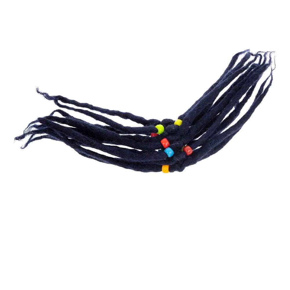 Kunst Und Magie KUNST UND MAGIE Filz Haargummi Dreads Haarschmuck Rasta Scrounchi Blauschwarz