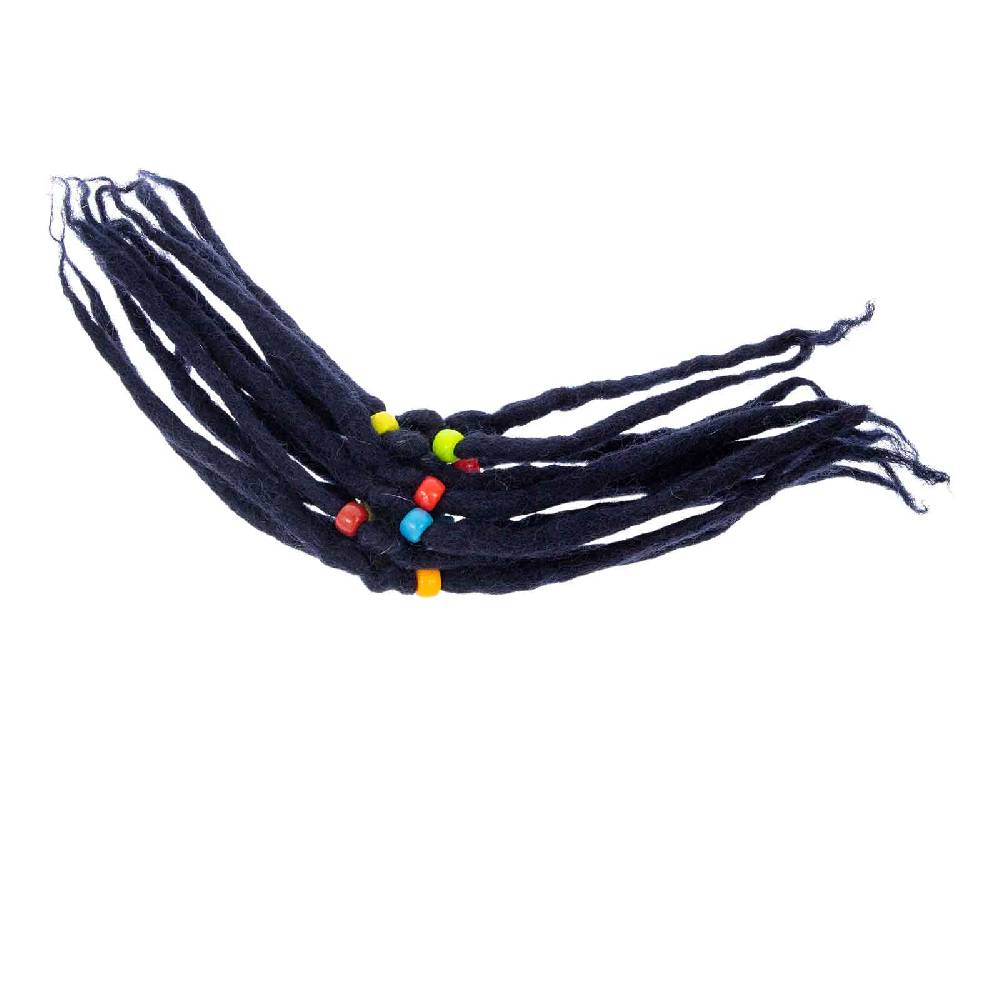 Kunst Und Magie KUNST UND MAGIE Filz Haargummi Dreads Haarschmuck Rasta Scrounchi Blauschwarz