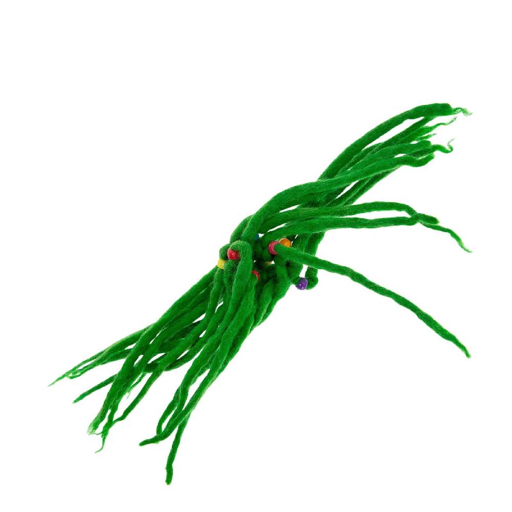 Kunst Und Magie KUNST UND MAGIE Filz Haargummi Dreads Haarschmuck Rasta Scrounchi Xl Grün
