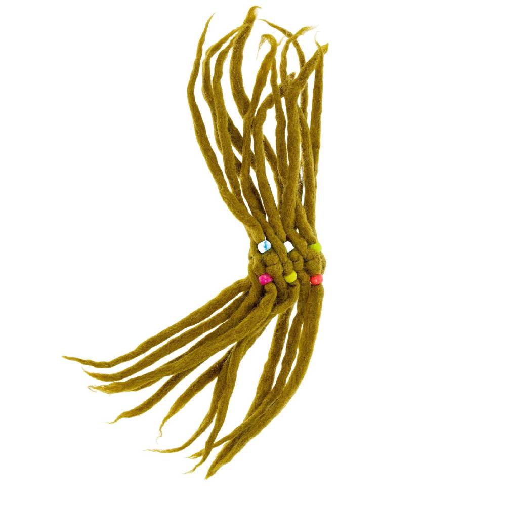 Kunst Und Magie KUNST UND MAGIE Filz Haargummi Dreads Haarschmuck Rasta Scrounchi Xl Beige