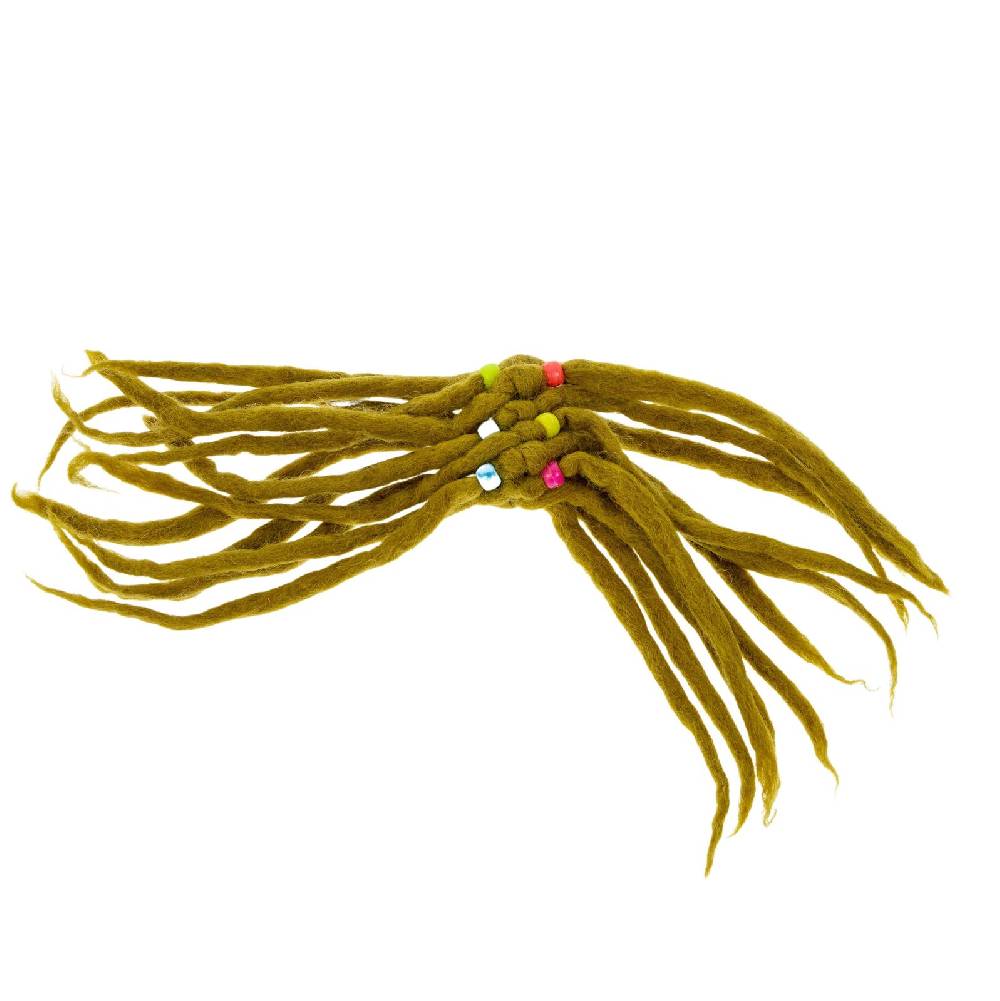 Kunst Und Magie KUNST UND MAGIE Filz Haargummi Dreads Haarschmuck Rasta Scrounchi Xl Beige