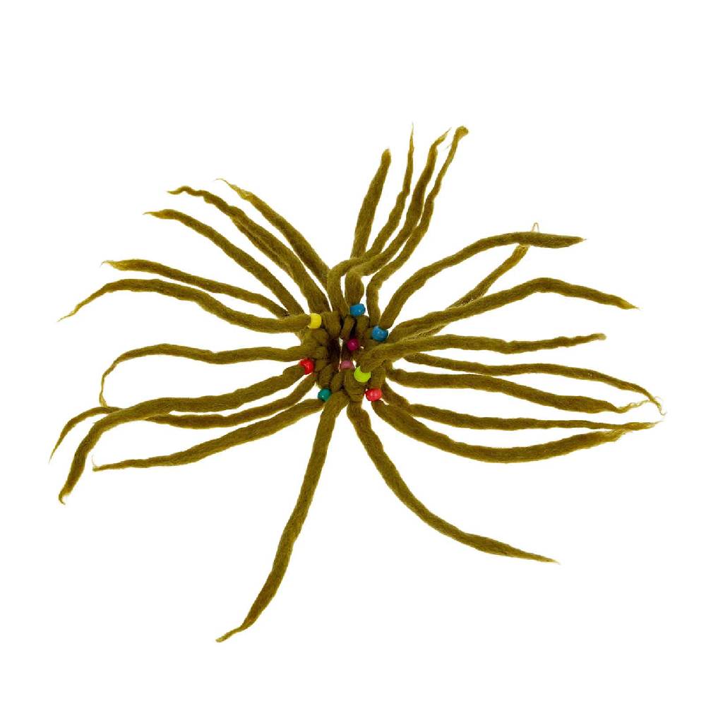 Kunst Und Magie KUNST UND MAGIE Filz Haargummi Dreads Haarschmuck Rasta scrounchi Xl Beige